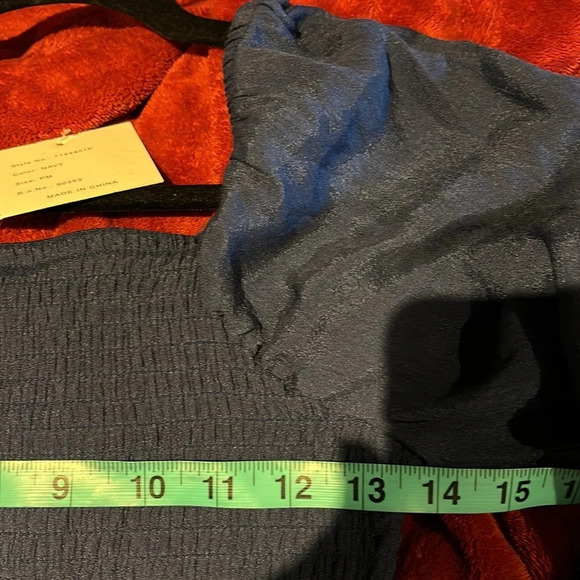 Vintage style Navy Boho  Flowy Layered Fit & Flared Maxi dress Sz Large - Picture 5 of 14